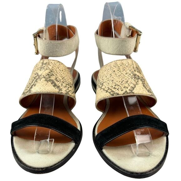 Rebecca Minkoff Vero Cuoio Multicolor Animal Print Ankle Wrap‎ Sandals Size 7M - Picture 1 of 10